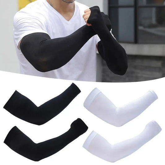 Large Size Men Cooling Arm Sleeves Cover Sport Running UV Sun Protection Outdoor Men Fishing Cycling Quick Dry Gloves Arm Warmer