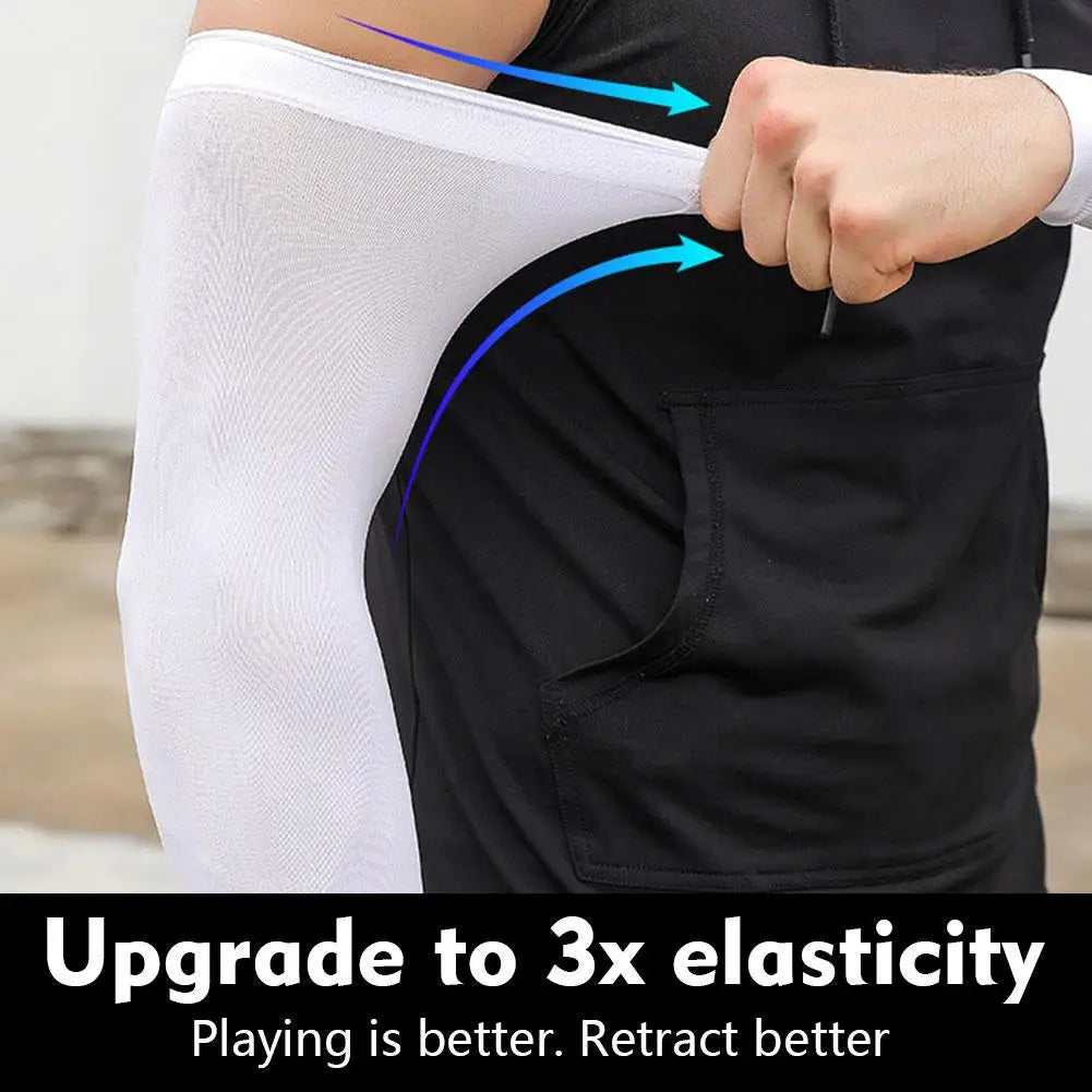 Large Size Men Cooling Arm Sleeves Cover Sport Running UV Sun Protection Outdoor Men Fishing Cycling Quick Dry Gloves Arm Warmer